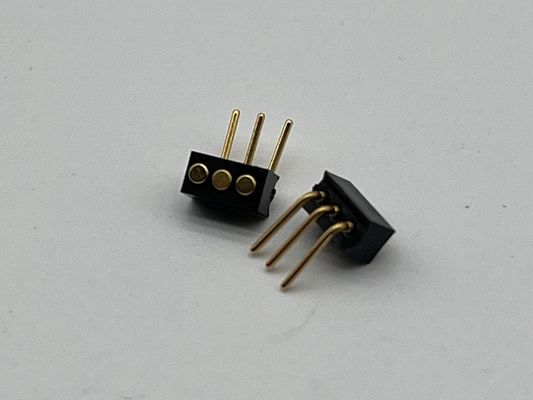 1.27mm 3pin Right Angle Dip Type Brass Spring Loaded Magnetic Pogo Pin Connector