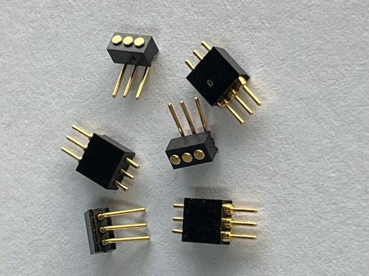 1.27mm 3pin Right Angle Dip Type Brass Spring Loaded Magnetic Pogo Pin Connector