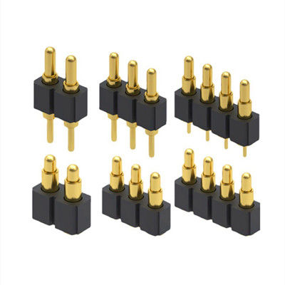 2.54mm pitch 10pin Right Angle Male Brass Spring Loaded Magnetic Pogo Pin Connector