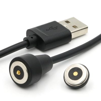 2 Pin Magnetic Pogo Pin Connector Cable To Usb Type A M White Cable