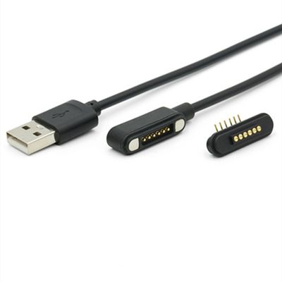IP67 Waterproof PCB Female Pogo Pin Connector Magnetic Cable with Gold Flash Plating and 50mohm Max Contacts Resistance