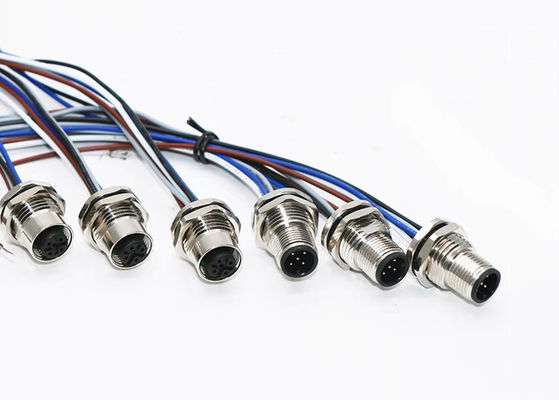 M12 Series Circular Wire Connector Socket 12 pin Rear Screw Panel Mounting