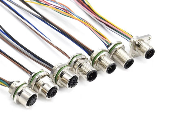 M12 Series Circular Wire Connector Socket 12 pin Rear Screw Panel Mounting