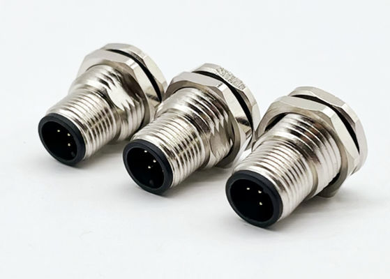 M12 Series Circular Connector Male Plug 5pin rear screw Panel mounting M16*1.5 PG9