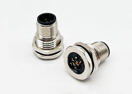 M12 Series Circular Connector Male Plug 5pin rear screw Panel mounting M16*1.5 PG9