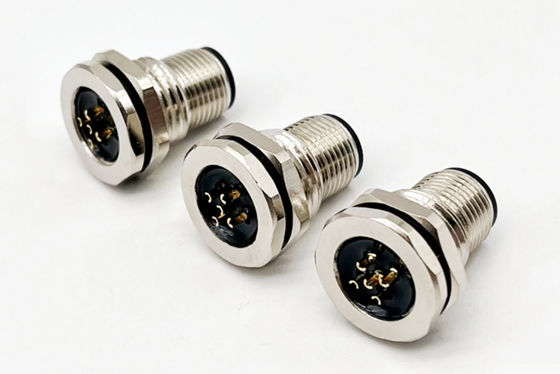 M12 Series Circular Connector Male Plug 5pin rear screw Panel mounting M16*1.5 PG9