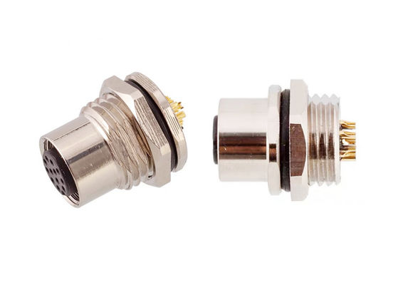 M12 Series Circular Wire Connector Socket 12 pin Rear Screw Panel Mounting