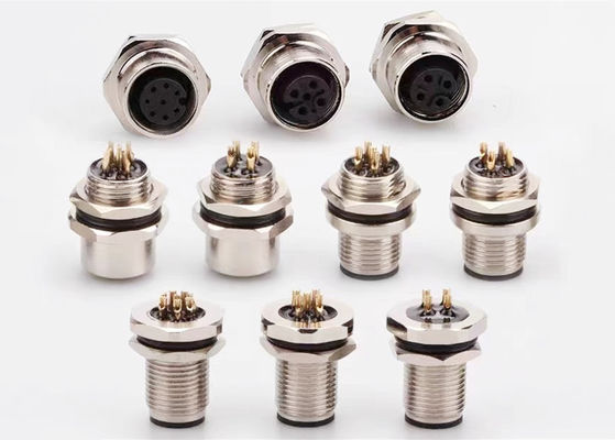 M12 Series Circular Wire Connector Socket 12 pin Rear Screw Panel Mounting