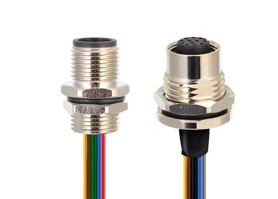 M12 Series Circular Wire Connector Socket 12 pin Rear Screw Panel Mounting
