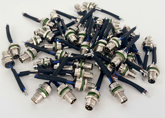4 Pin Circular Wire Connector Rear Screw Mounting M8 Panel Mount Connector