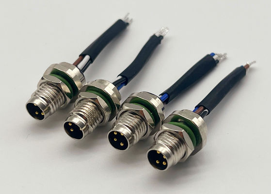 4 Pin Circular Wire Connector Rear Screw Mounting M8 Panel Mount Connector