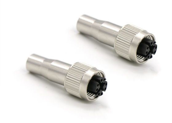 Female Circular M12 X Code Connector 8 Pin Long Shield Socket For Cat6a