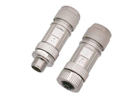 Zinc Alloy Shell Circular Wire Connector M12 8 Pin Male Ethernet Connector Assembly