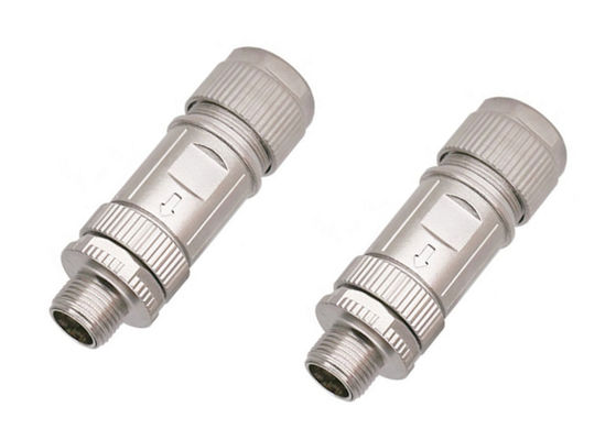 Zinc Alloy Shell Circular Wire Connector M12 8 Pin Male Ethernet Connector Assembly