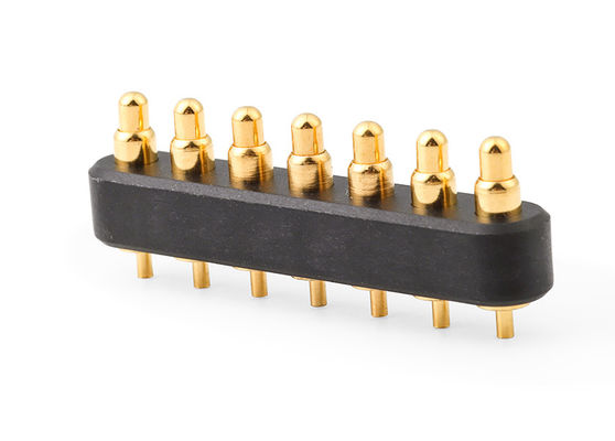 Electronics 7pin Spring Loaded Connector With 2.54mm Pitch Pogo Pin Connector