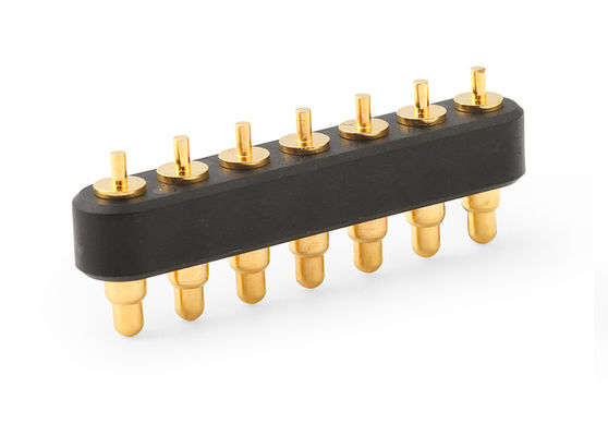 Electronics 7pin Spring Loaded Connector With 2.54mm Pitch Pogo Pin Connector