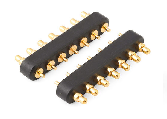Electronics 7pin Spring Loaded Connector With 2.54mm Pitch Pogo Pin Connector