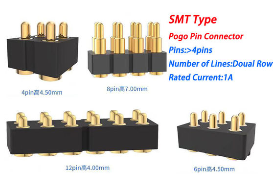 6pin Female Pogo Pin Connector And Spring Contact Connector For Smd Pcb Customizable