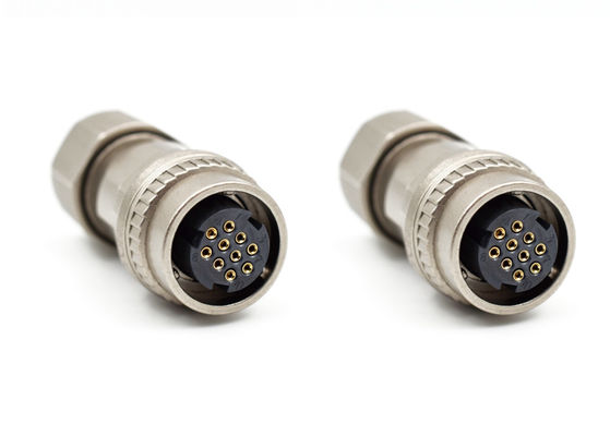 One Touch Locking Female Circular Wire Connector IP67 2P 10P Straight Solder Wire Plug