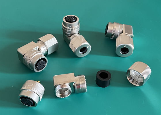 Right Angle Solder Wire Plug Circular Wire Connector 10 Pin For Servo Brake Cable