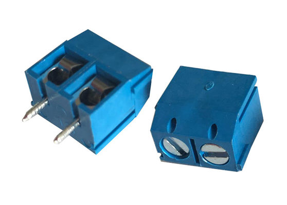 5.00mm Pitch 02p Female Straight PCB Connector Blue Terminal Block Connector