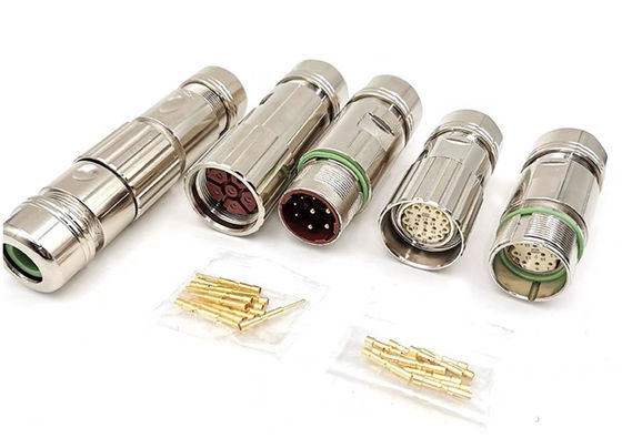 M23 Power Circular Wire Connector 6 Pin Servo Encoder Female Male Crimp Wire Plug
