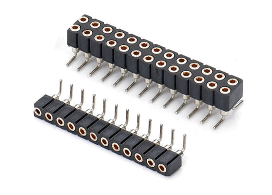 2.0mm Machined Round Female Pin Header Connector Dual Row PCB H2.8mm 7.4mm