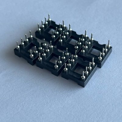 2.54mm 8 Pin IC Socket Connector Female Straight Pin Header PBT Insulation Material Black