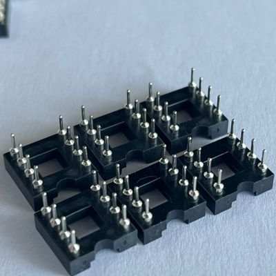 2.54mm 8 Pin IC Socket Connector Female Straight Pin Header PBT Insulation Material Black