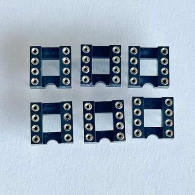 2.54mm 8 Pin IC Socket Connector Female Straight Pin Header PBT Insulation Material Black