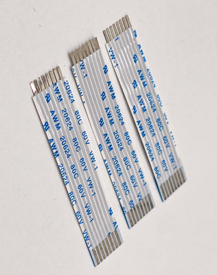UL20624 1.25mm 8Pin FFC Ribbon Cable 80C 60V 100mm Ribbon Flexible Flat Cable