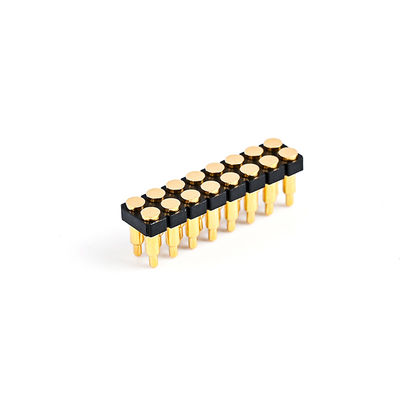 2.54mm 16P Pogo Pin Connector SMT Type Gold Plated Brass Spring Loaded Pogo Pins