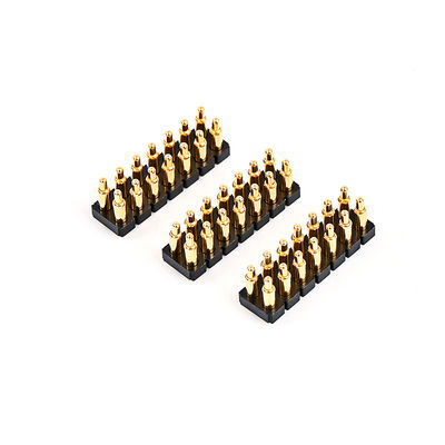2.54mm 16P Pogo Pin Connector SMT Type Gold Plated Brass Spring Loaded Pogo Pins
