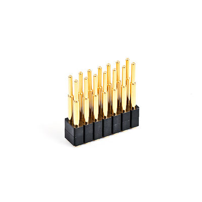 2.54mm 16P Pogo Pin Connector SMT Type Gold Plated Brass Spring Loaded Pogo Pins