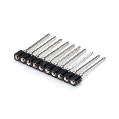 2.54mm Dual Row H7.0mm SMT PCB Brass Machined Round Female Header Connector PA6T Black