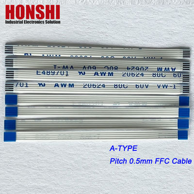 Flat Flex Connectors AWM 20624 0.5mm Pitch 4 Pin Flexible Flat Ribbon Cable Assembly