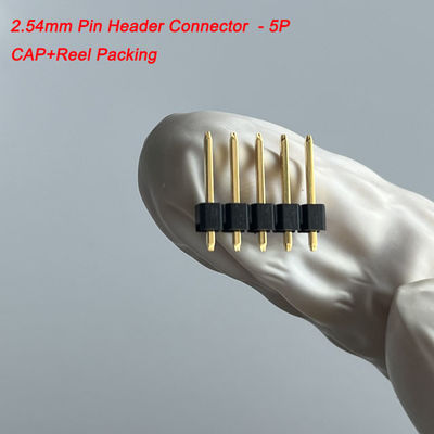 2.54mm Pitch Pin Header Connector 5 Pin Straight With Cap Board To Board Connector