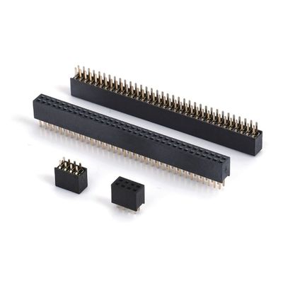 1.0 Female Header Dip Double Row Straight PA6T Black 2pin-100pin Board To Board connector