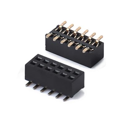 1.0 Female Header Dip Double Row Straight PA6T Black 2pin-100pin Board To Board connector