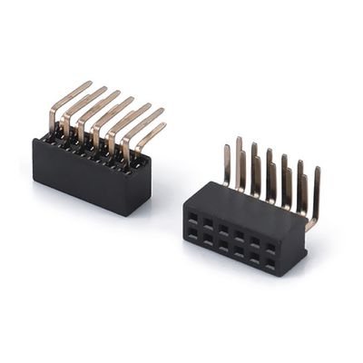 1.0 Female Header Dip Double Row Straight PA6T Black 2pin-100pin Board To Board connector