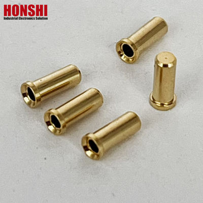 2.32mm Circular Connector Crimp Contacts Female Brass Pin Gold Plated Connector Pin