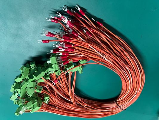 OEM Cable Length Industrial Machine 5.08mm Terminal Block Green Cable And Wire Harness Assembly 0.5M 1M 100% Testing Inspection