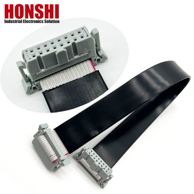 16 Pin IDC Flat PVC Ribbon Cable With 2.54mm Pitch Connector Customized Length