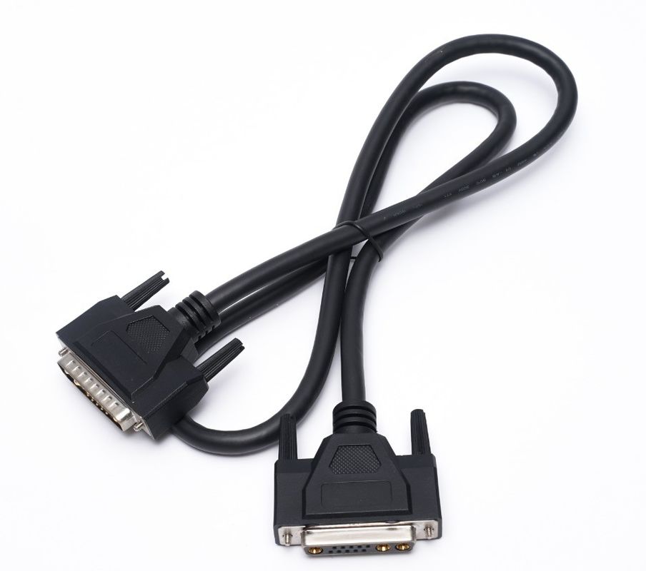 Custom D Sub Cable 13W3 Power Connector Shielded DB9 DB15 Male To Female Cable
