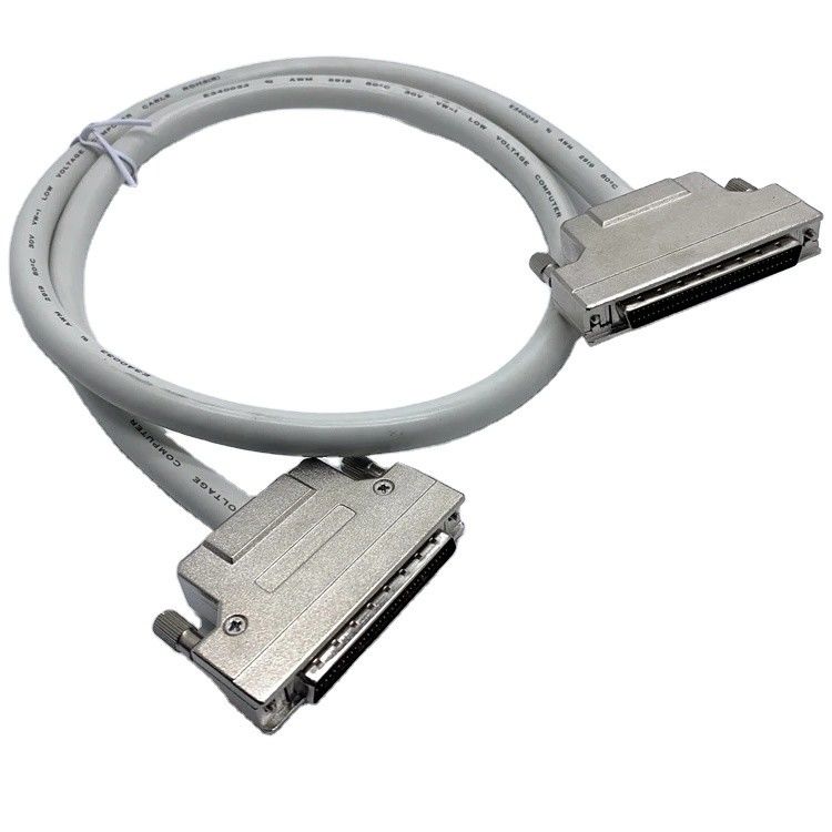 Custom Grey SCSI Connector Cable 68 Pin 100 Pin Male Cable Ul20276 28awg Cable
