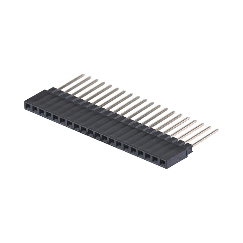 Single Row 180 Degree 40P Female Header Connector 2.54mm Pitch 8.5mm Height Plastic