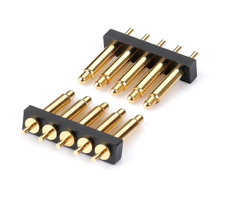 2.54mm Pitch Male 5 Pin PCB Connector Spring Loaded Pogo Pin Connector Dip Type