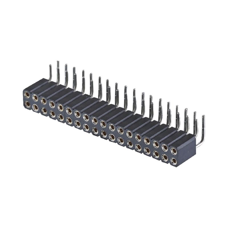 PCB Connector Machined Female Header 2.54mm H7.0mm Right Angle Dual Row 2-80Pin