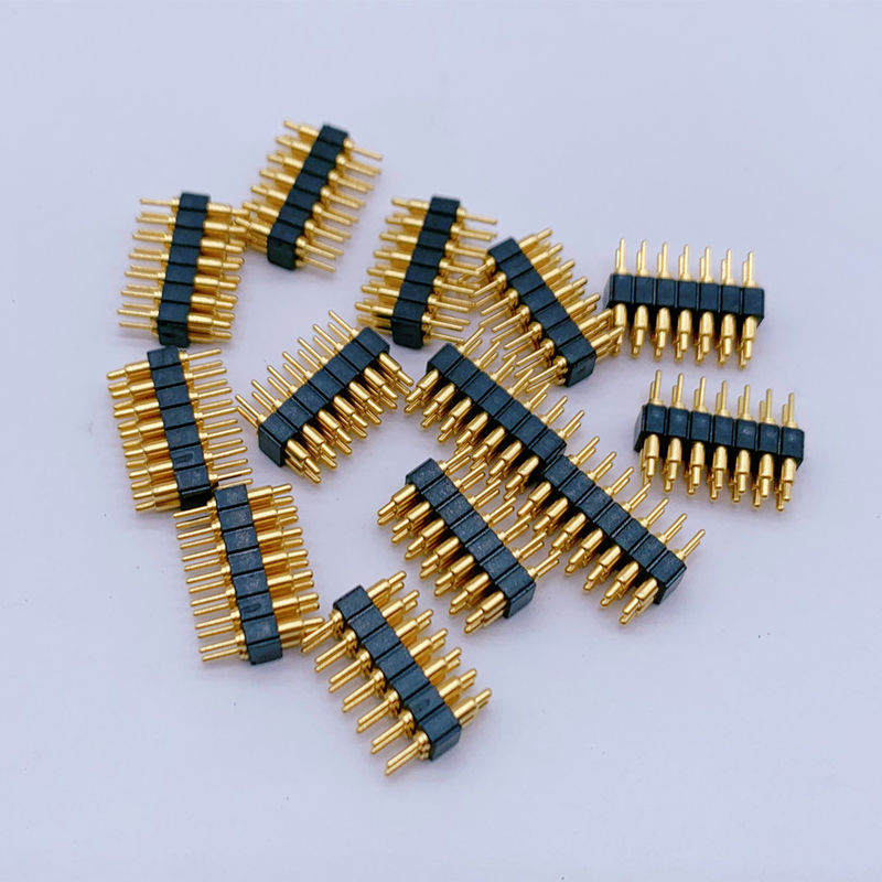 Customized 2.0mm Pitch Brass Pogo Pin 2row 14Pin Spring Loaded Connectors Male Gender