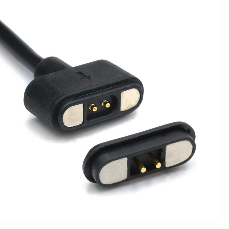 IP67 Waterproof PCB Female Pogo Pin Connector Magnetic Cable with Gold Flash Plating and 50mohm Max Contacts Resistance